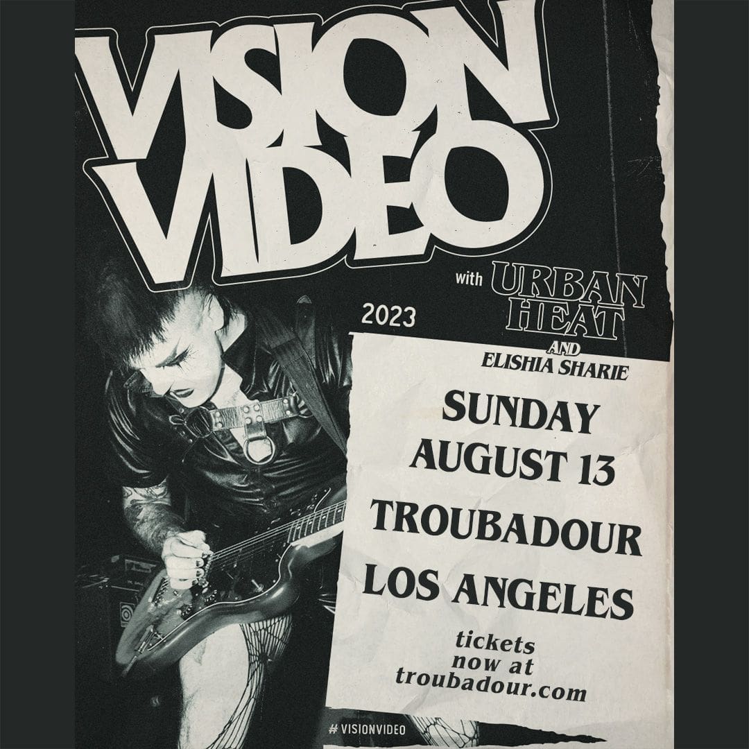 Flyer ad for Vision Video, Urban Heat, and Élishia Sharie at Troubadour